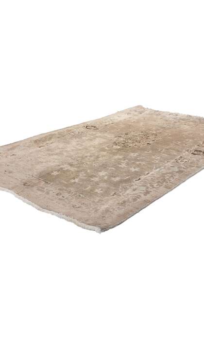 3 x 5 Neutral Vintage Persian Kashan Rug 78576