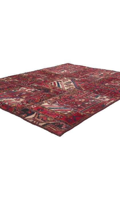 4 x 5 Vintage Persian Patchwork Rug 78578