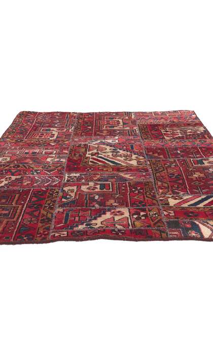 4 x 5 Vintage Persian Patchwork Rug 78578
