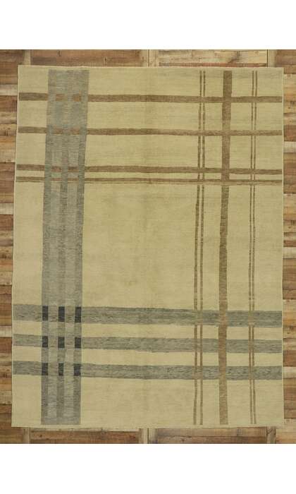 9 x 12 Neutral Plaid Tartan Rug 53198