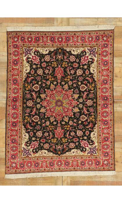 5 x 6 Vintage Persian Tabriz Rug 74837