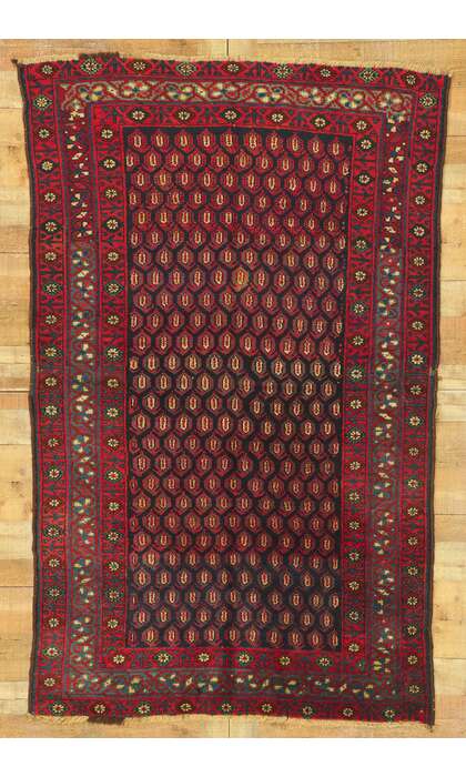 5 x 8 Antique Persian Kurdish Rug 72885
