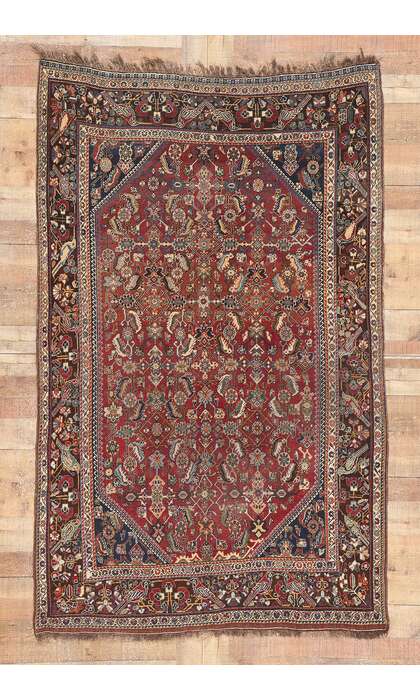 5 x 7 Antique Persian Shiraz Rug 78566