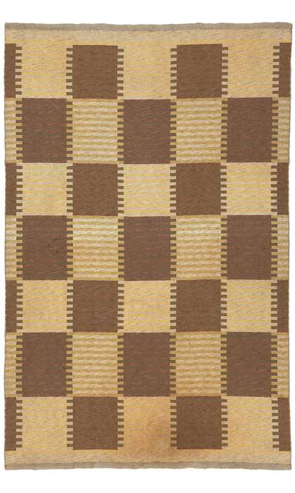 6 x 10 Carl Malmsten Vintage Swedish Rollakan Rug 78609