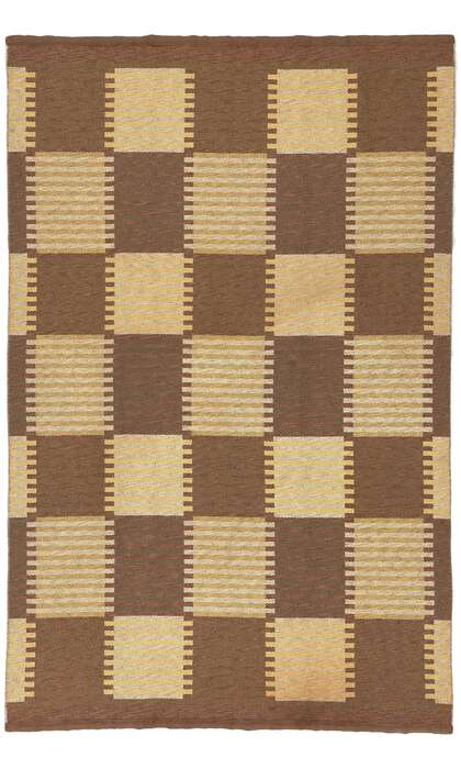 6 x 10 Carl Malmsten Vintage Swedish Rollakan Rug 78609