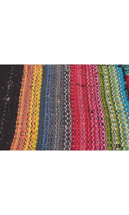 6 x 7 Vintage Rainbow Striped Kilim Rug 60678