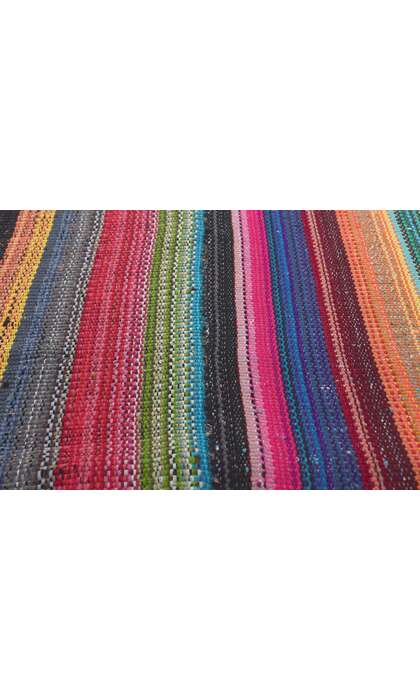 6 x 7 Vintage Rainbow Striped Kilim Rug 60678