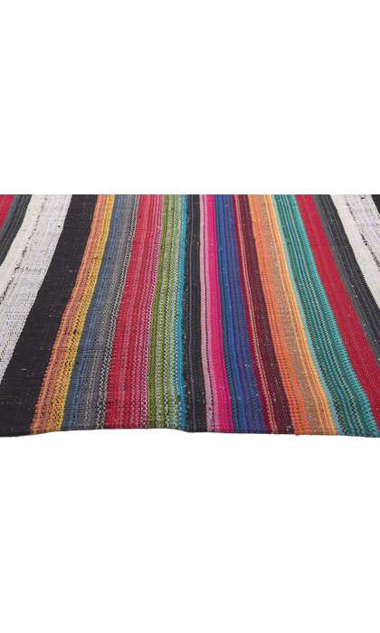 6 x 7 Vintage Rainbow Striped Kilim Rug 60678