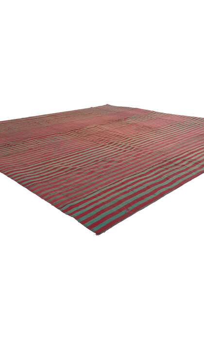 7 x 8 Rustic Vintage Turkish Striped Kilim Rug 60654
