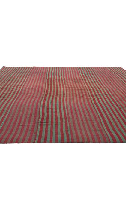 7 x 8 Rustic Vintage Turkish Striped Kilim Rug 60654