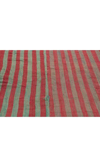 7 x 8 Rustic Vintage Turkish Striped Kilim Rug 60654