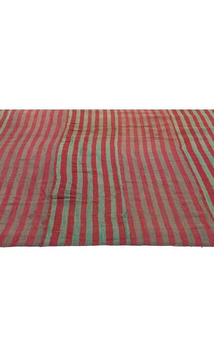 7 x 8 Rustic Vintage Turkish Striped Kilim Rug 60654