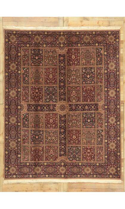 8 x 10 Vintage Pakistan Chaharbagh Rug 76846