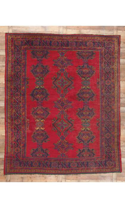 9 x 11 Antique Red Oushak Rug 78524