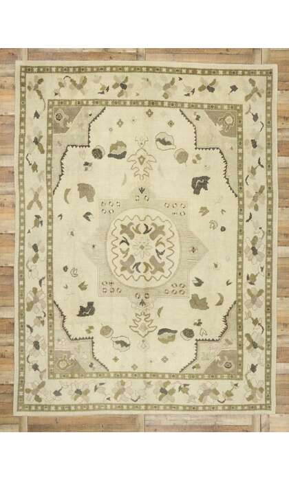 9 x 12 Earth-Tone Turkish Oushak Rug 52924