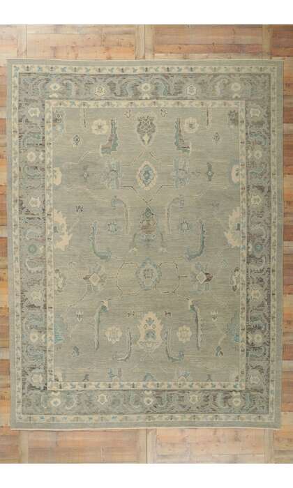 9 x 13 Modern Turkish Oushak Rug 53803