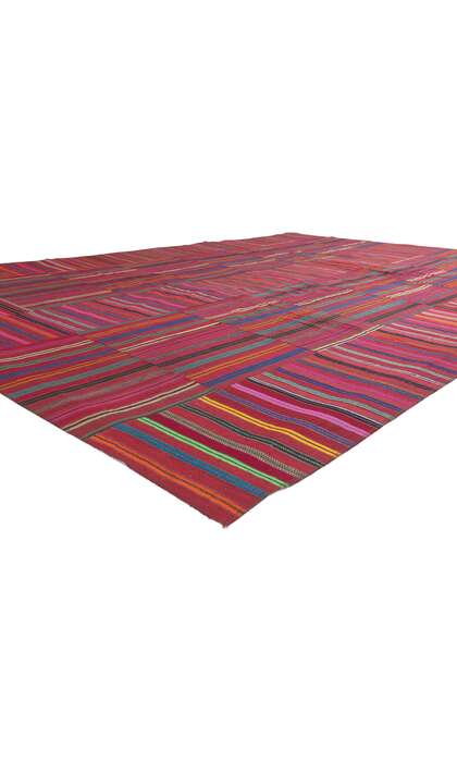9 x 13 Striped Colorblock Kilim Rug 60644