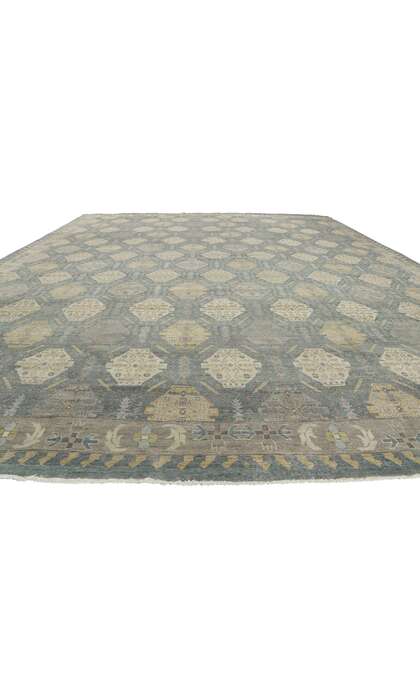 12 x 15 Distressed Modern Oushak Rug 30622