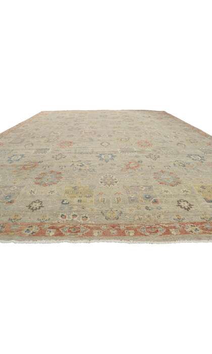 12 x 15 Distressed Modern Oushak Rug 30629