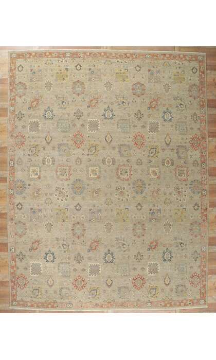 12 x 15 Distressed Modern Oushak Rug 30629