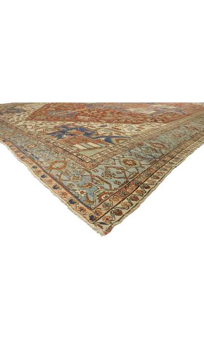 14 x 19 Oversized Antique Persian Serapi Rug 72743
