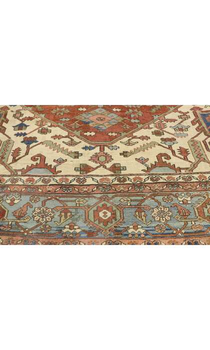 14 x 19 Oversized Antique Persian Serapi Rug 72743