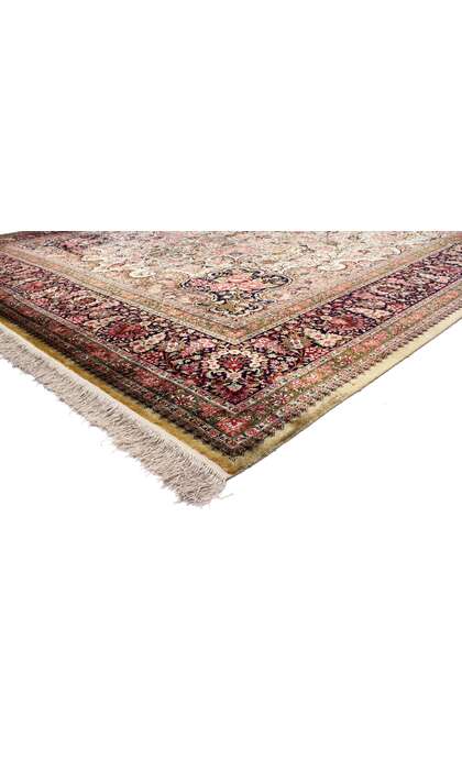 14 x 20 Vintage Persian Silk Qum Rug 72891