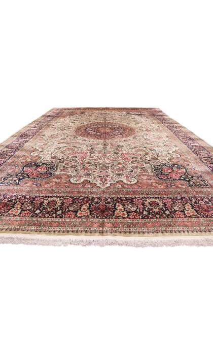 14 x 20 Vintage Persian Silk Qum Rug 72891