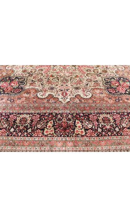 14 x 20 Vintage Persian Silk Qum Rug 72891