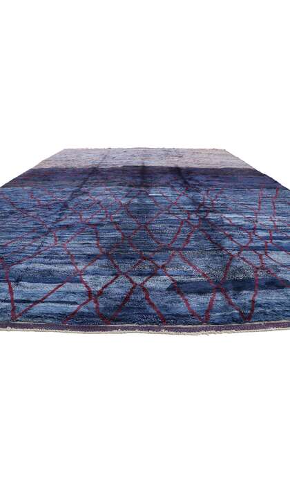 15 x 20 Modern Blue Beni Mrirt Moroccan Rug 21103