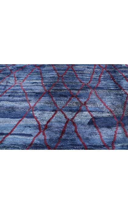 15 x 20 Modern Blue Beni Mrirt Moroccan Rug 21103