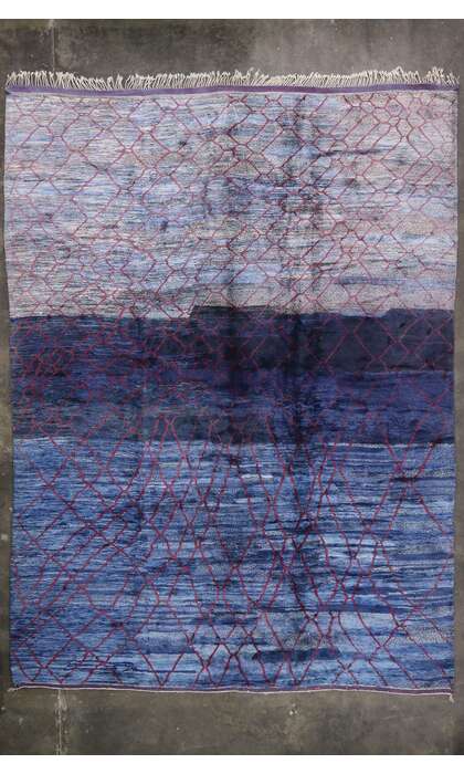 15 x 20 Modern Blue Beni Mrirt Moroccan Rug 21103