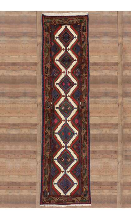 3 x 10 Vintage Persian Hamadan Rug 60224