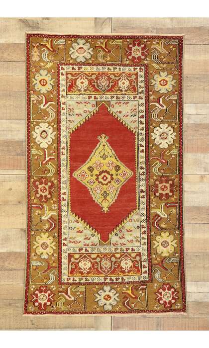 3 x 5 Vintage Turkish Oushak Rug 73868