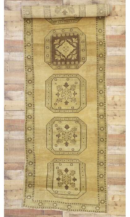 4 x 15 Vintage Turkish Oushak Rug 50146