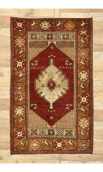 4 x 6 Vintage Turkish Oushak Rug 73844