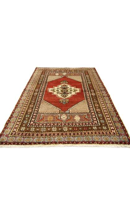 4 x 6 Vintage Turkish Oushak Rug 73848
