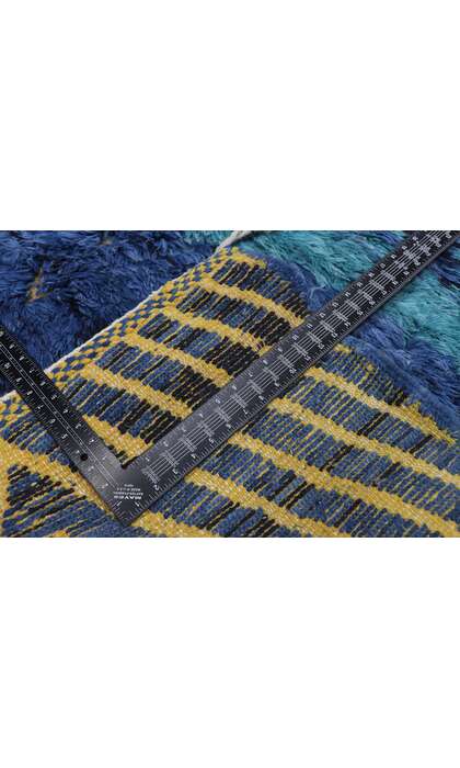 4 x 8 Modern Blue Beni Mrirt Moroccan Rug 21129