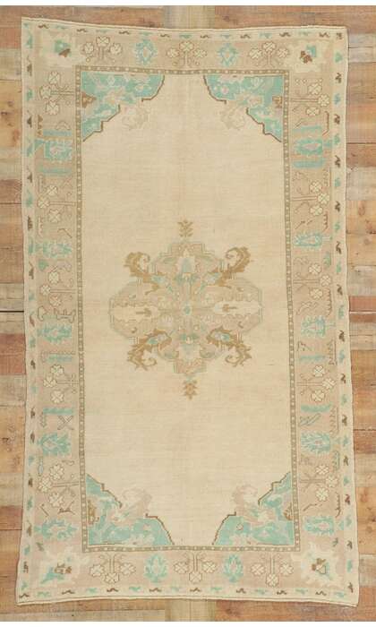 4 x 8 Vintage Muted Oushak Rug 52972