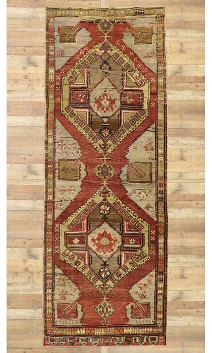 5 x 13 Vintage Turkish Oushak Rug 50644