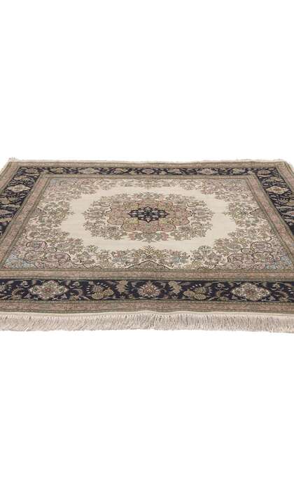 5 x 5 Fine Vintage Silk Kayseri Rug 78622
