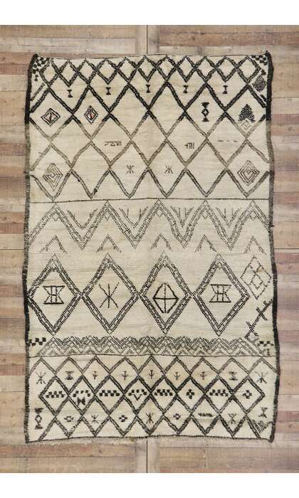 6 x 10 Vintage Moroccan Beni Ourain Rug 21370