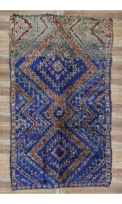 6 x 11 Vintage Blue Beni MGuild Moroccan Rug 21290