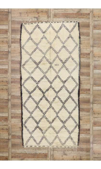 6 x 12 Vintage Moroccan Beni Ourain Rug 21414
