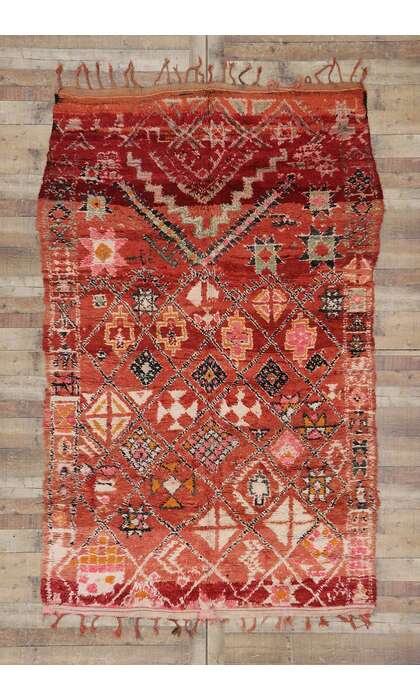 6 x 9 Vintage Red Boujad Moroccan Rug 21311