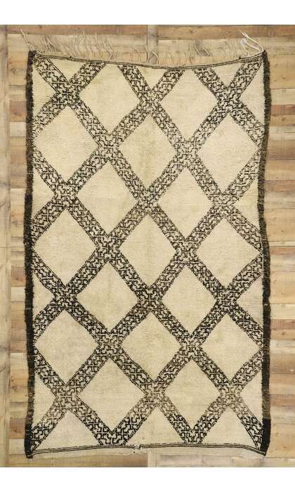 7 x 10 Vintage Moroccan Beni Ourain Rug 20904