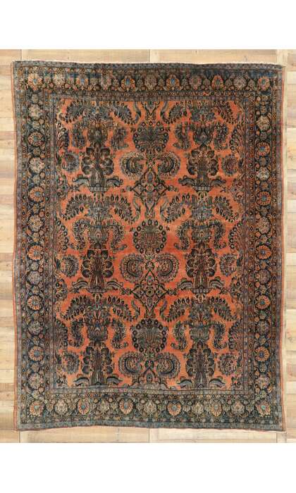 8 x 11 Antique Persian Kashan Rug 71540