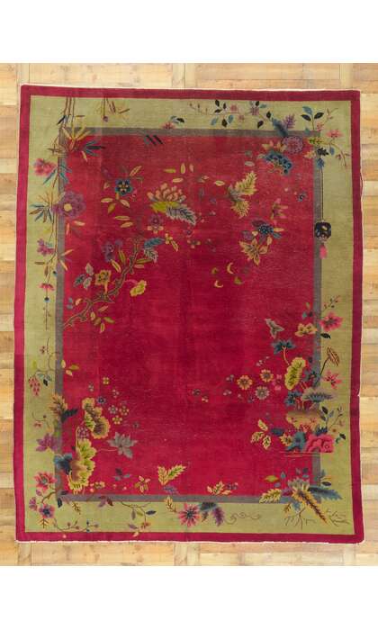9 x 12 Antique Chinese Art Deco Rug 78317