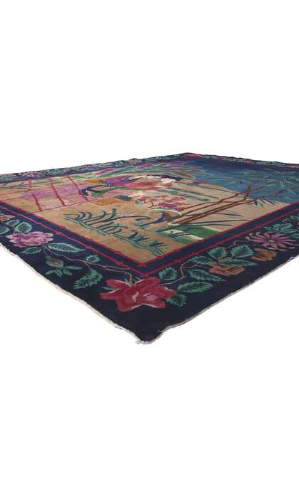 9 x 12 Antique Chinese Art Deco Rug 78614