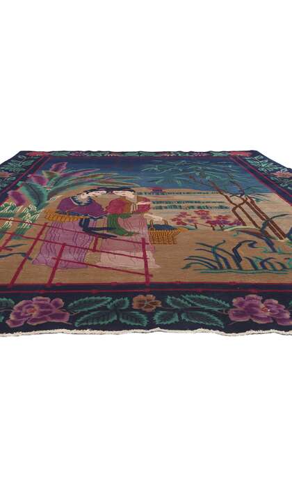 9 x 12 Antique Chinese Art Deco Rug 78614